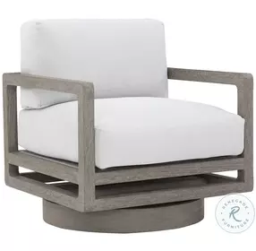 Tanah White Outdoor Swivel Chair