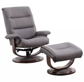 Knight Haze Manual Reclining Swivel Chair With Ottoman