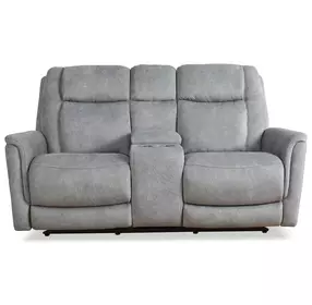 Linus Hudson Grey Zero Gravity Power 73" Reclining Console Loveseat