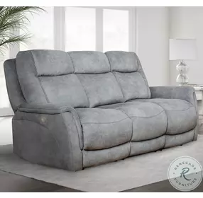 Linus Hudson Grey Zero Gravity Power Reclining Sofa