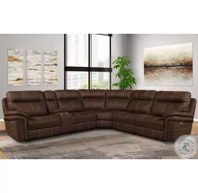 Elliot Dark Kahlua Performance Fabric Power Reclining Sectional
