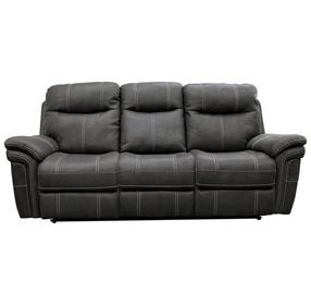 Mason Charcoal Performance Fabric Power Reclining Sofa with Power Headrest