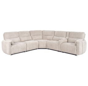 Modesto Buttercream 6 Piece Modular Power Reclining Sectional With Adjustable Power Headrests