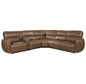 Modesto Sable 6 Piece Modular Power Reclining Sectional With Adjustable Power Headrests