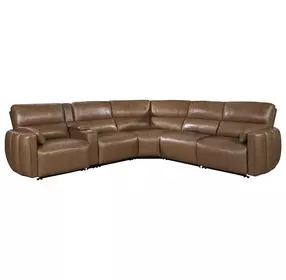 Modesto Sable 6 Piece Modular Power Reclining Sectional With Adjustable Power Headrests