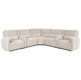 Modesto Buttercream 7 Piece Modular Power Reclining Sectional With Adjustable Power Headrests