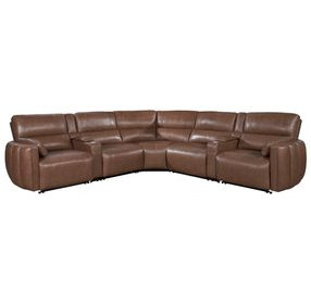 Modesto Sable 7 Piece Modular Power Reclining Sectional With Adjustable Power Headrests