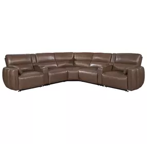 Modesto Sable 7 Piece Modular Power Reclining Sectional With Adjustable Power Headrests