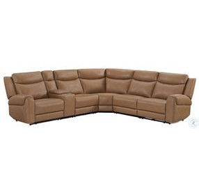 Montara Cashew 6 Piece Modular Power Reclining Sectional