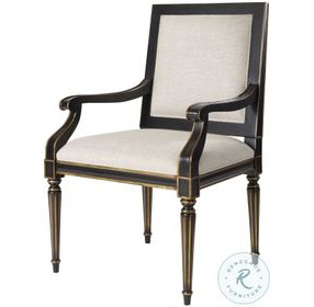 Barrington Linen And Black Arm Chair