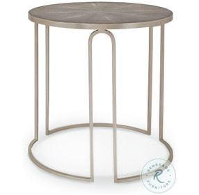 Thaxton Charcoal Faux Shagreen And Silver Leaf End Table