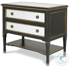 Barrington Black 2 Drawer Nightstand