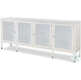 Barrington Eglomise Mirror And White 4 Door Sideboard