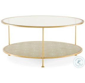 Adele Gold Leaf And Clear Glass Round Cocktail Table