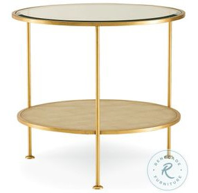 Adele Gold Leaf And Clear Glass Round End Table