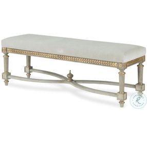 Corbett Taupe Velvet Upholstered Bench