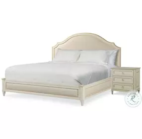 Madeline Worn Light Grey And Textured Linen Upholstered Platform Bedroom Set