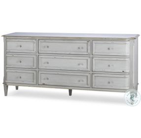 Madeline Worn Light Grey 9 Drawer Dresser