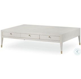Monroe Ivory Faux Shagreen Grand Coffee Table