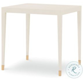 Monroe Ivory Faux Shagreen Chairside Table