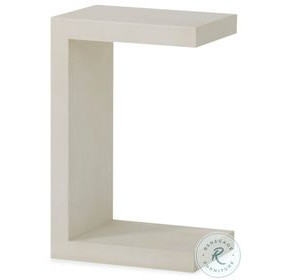 Monroe Ivory Faux Shagreen Side Table