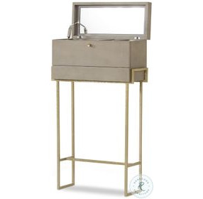Laurent Light Olive Faux Shagreen And Champagne Bar