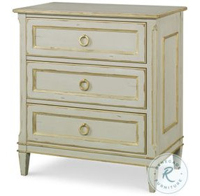 Madeline Worn Light Grey 3 Drawer Nightstand