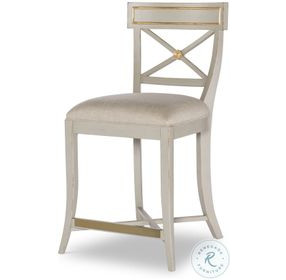 Madeline Madeline And Textured Linen Upholstered Counter Height Stool