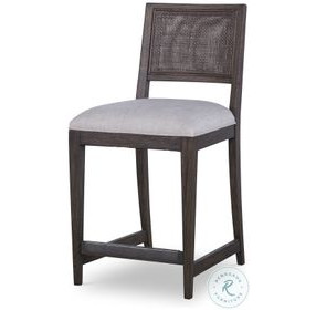 Parker Dark Brown And Linen Counter Height Stool