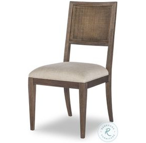 Parker Dark Brown And Linen Side Chair