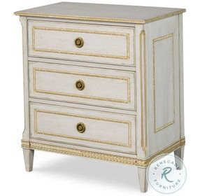 Emily White Wash 3 Drawer Nightstand
