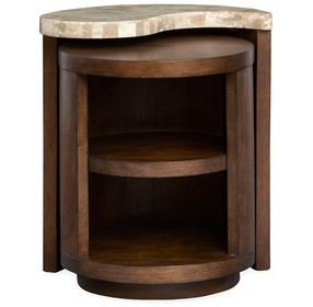 Mcpherson Burnt Umber Free Form Marble Top Nesting End Table