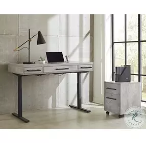 Mason Gray Electronic Adjustable Sit Stand Home Office Set