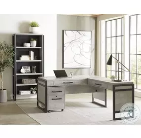 Mason Gray Open L Shaped Home Office Set