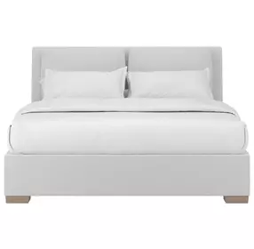 Grant Snow Performance Fabric King Upholstered Pillow Back Shelter Bed