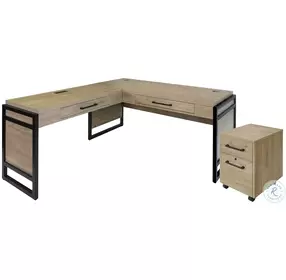 Mason Light Brown Open L Shaped Home Office Set