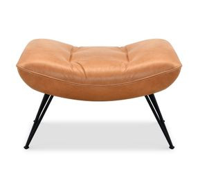Kayne Brown Leather Upholstered Rectangular Ottoman