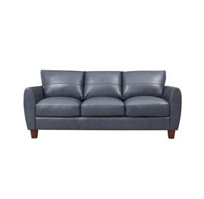 Traverse Ocean Blue Leather 82" Sofa