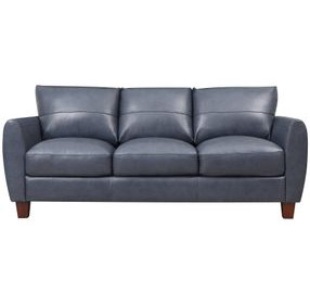 Traverse Ocean Blue Leather 82" Sofa