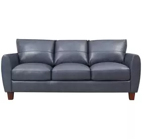 Traverse Ocean Blue Leather 82" Sofa
