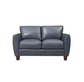 Traverse Ocean Blue Leather 58" Loveseat