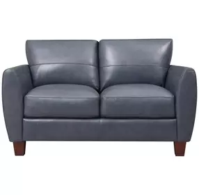 Traverse Ocean Blue Leather 58" Loveseat