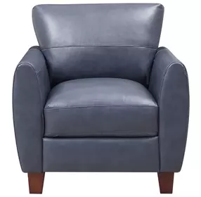 Traverse Ocean Blue Leather Upholstered Accent Chair
