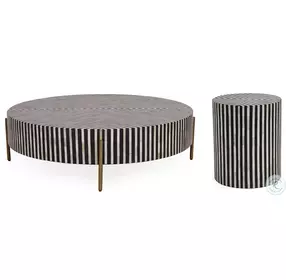 Chameau Black And White Large Occasional Table Set