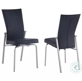 Molly Black And Brushed Stainless Steel Motion Back Side Chair Set of 2