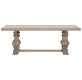 Bella Antique Smoke Gray 120" Extendable Rectangular Monastery Dining Table