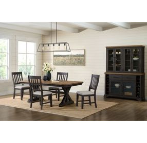 Johnshaven Espresso and Brown Extendable Dining Room Set