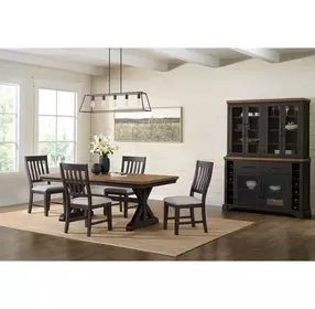 Johnshaven Espresso and Brown Extendable Dining Room Set