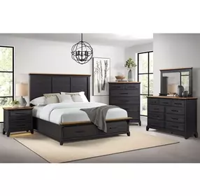 Johnshaven Espresso and Brown Storage Panel Bedroom Set
