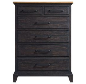 Johnshaven Espresso and Brown 6 Drawer Chest